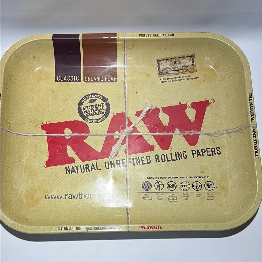 RAW Natural Unrefined Rolling Papers Tray - Brown